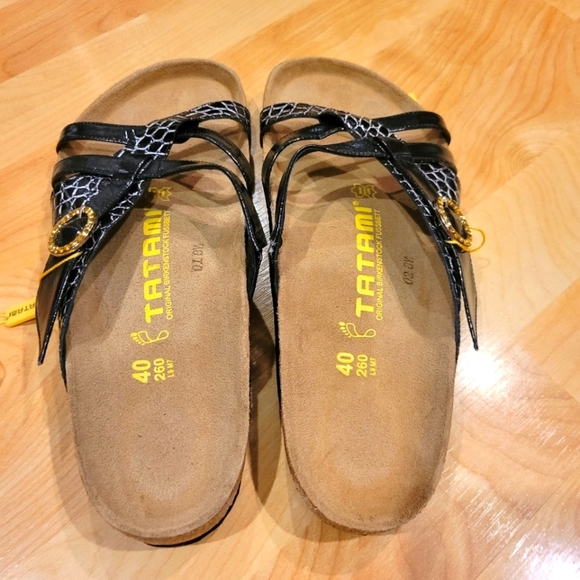 Birkenstock Tatami Tready Black Slip On Sandals Size 40 - Picture 3 of 10